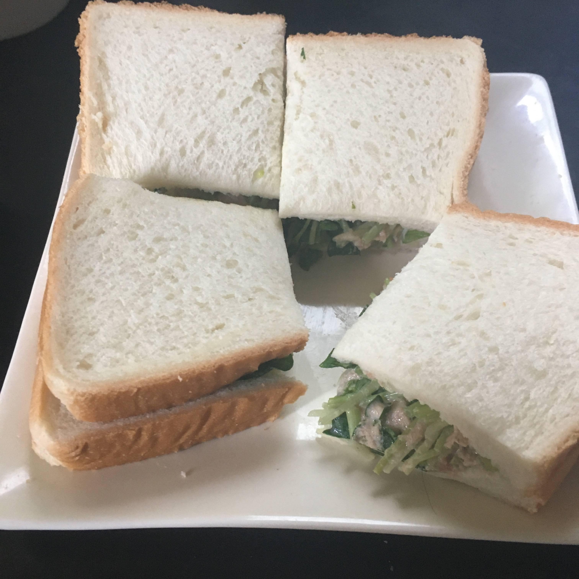 ツママヨ、三つ葉、かいわれのサンドイッチ、お弁当に