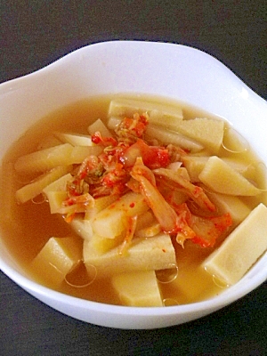 筍と高野豆腐のキムチスープ