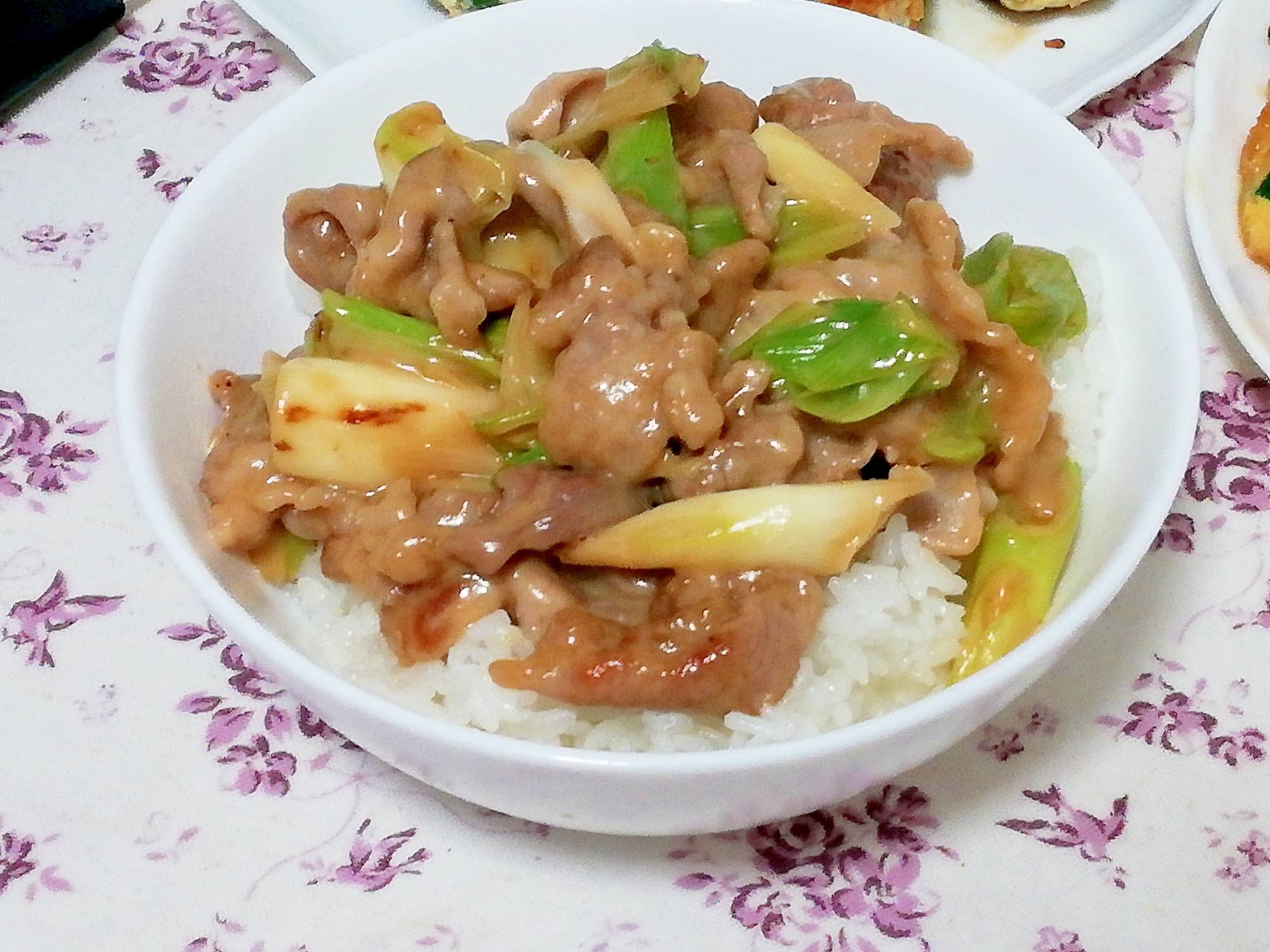 切り落とし肉で簡単節約！長ネギと豚のテリマヨ丼