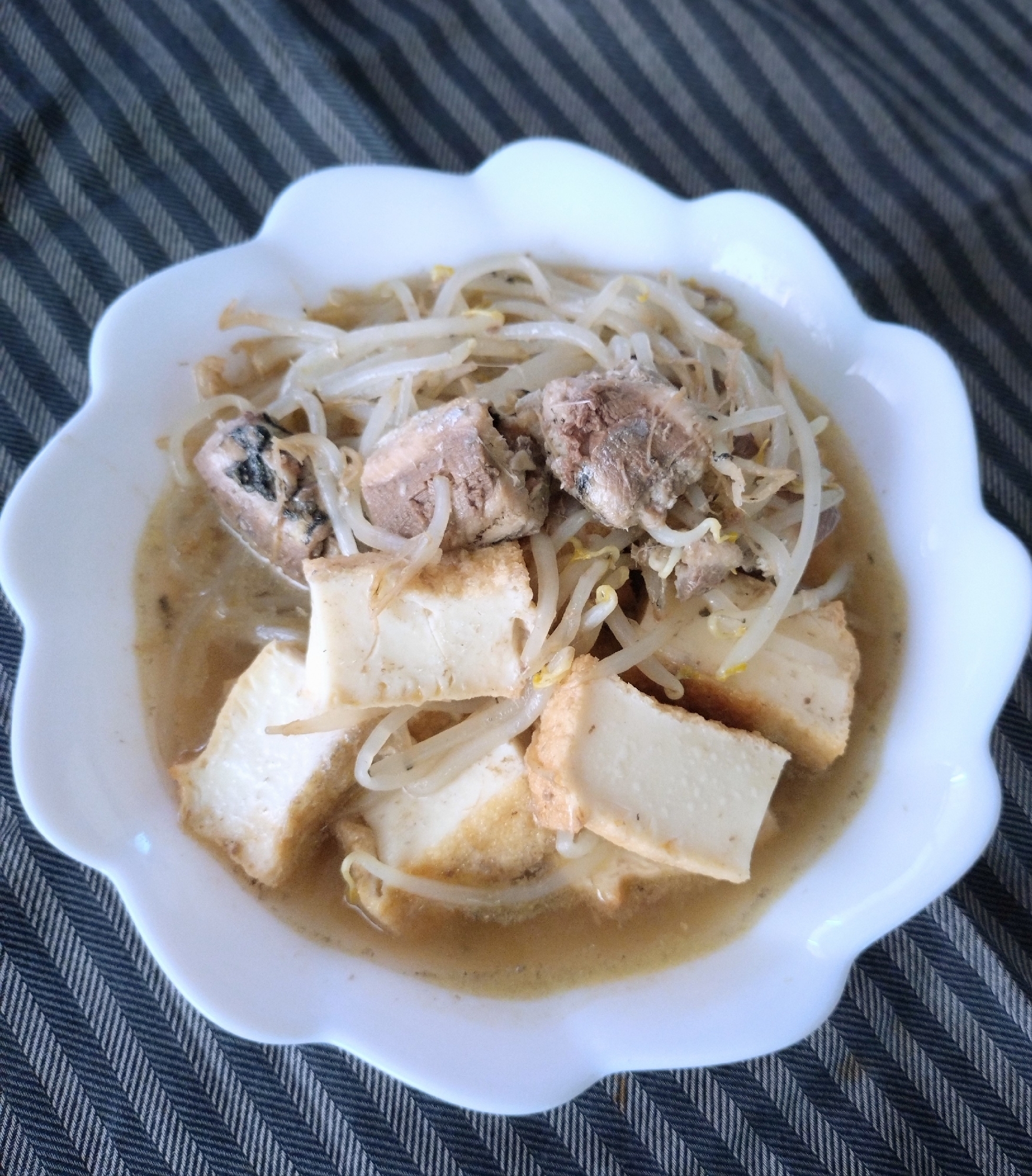 いわし缶ともやしと厚揚げの煮物☆