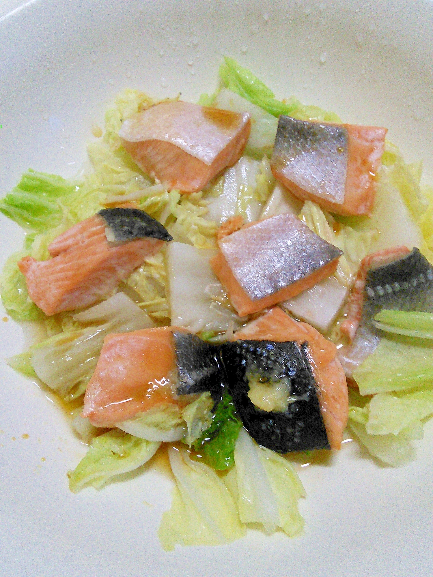 レンジで簡単！鮭と白菜の蒸し煮
