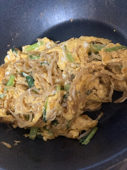 もやしと小松菜の卵とじ