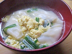 ニラワンタン卵スープ