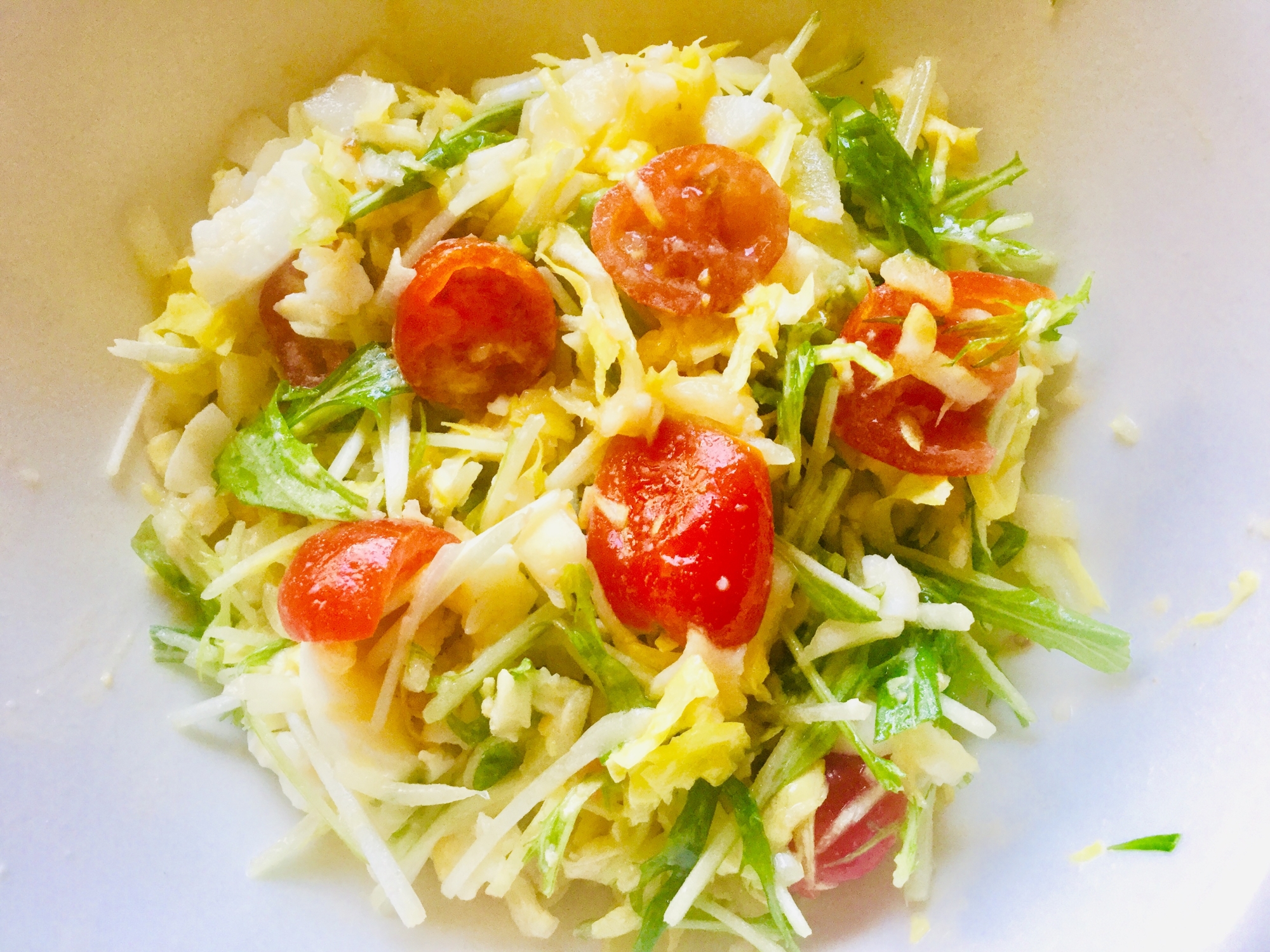 水菜と卵のサラダ
