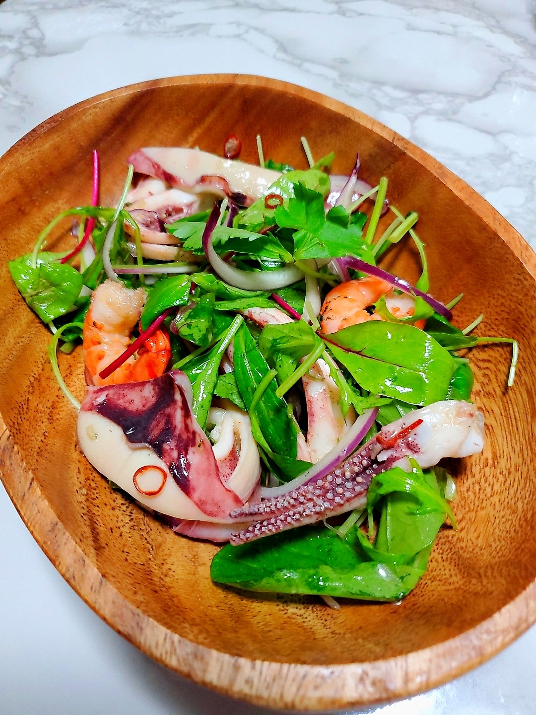 三つ葉のエスニック風海鮮サラダ レシピ 作り方 By じゅん たま 楽天レシピ 三つ葉のエスニック風海鮮サラダ レシピ 作り方 By じゅん たま 楽天レシピ