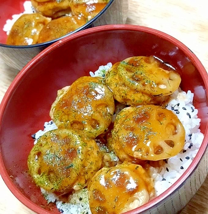 シャキシャキ蓮根のつくね丼