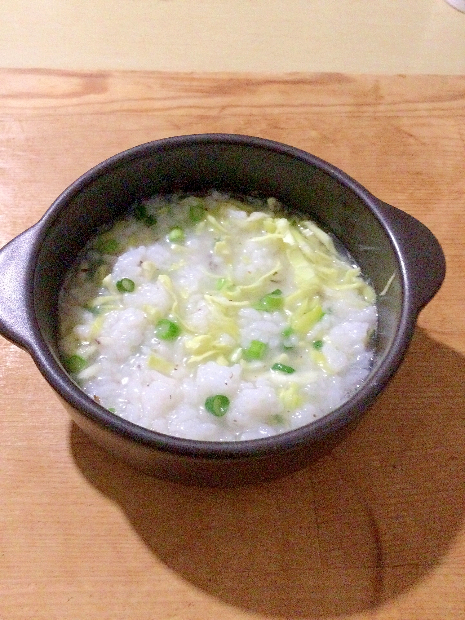 キャベツ細ねぎ入りお粥♪