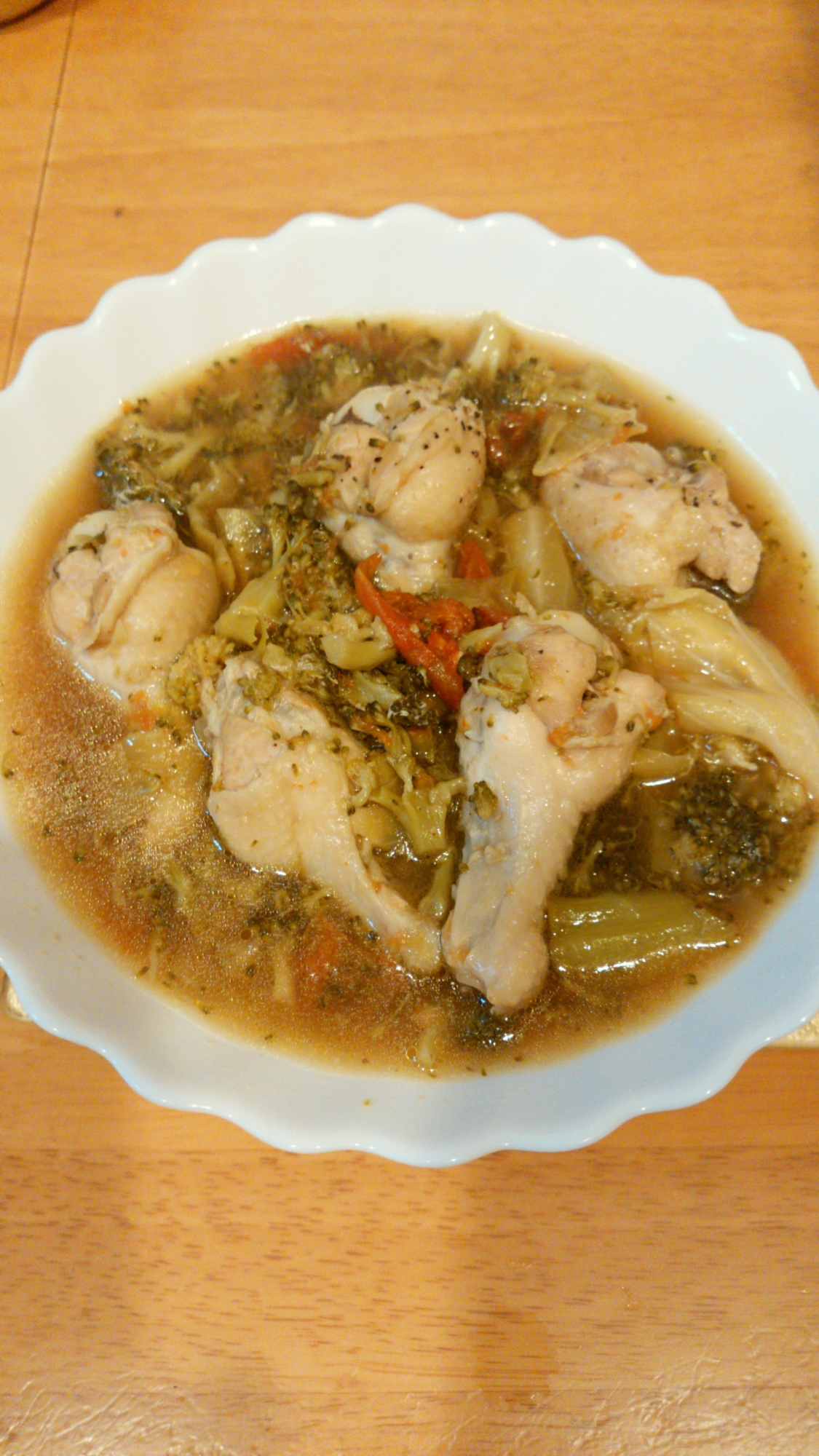 ホットクックで簡単!手羽とブロッコリーのバター醤油