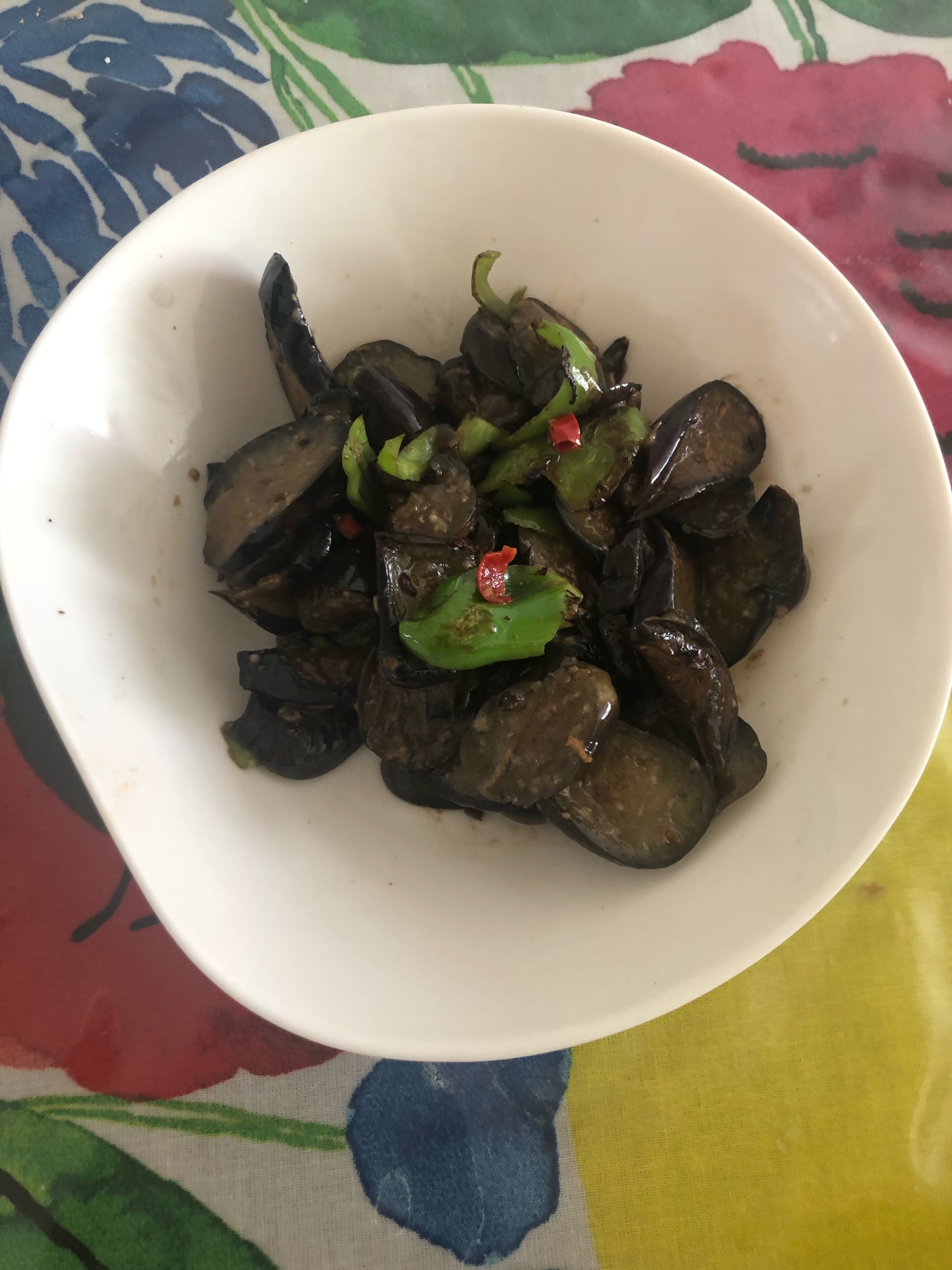 秋☆子ども用も☆茄子と満願寺とうがらしの甘味噌炒め