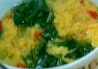 卵とホウレンソウの中華スープ