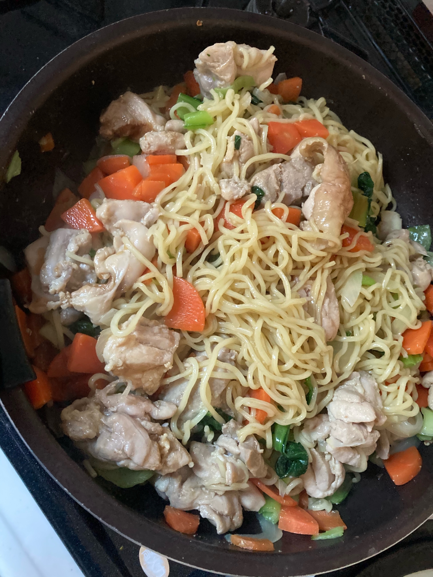 鶏肉と人参の塩焼きそば＾＾