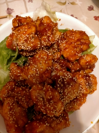 甘辛コチュジャンで韓国の鶏唐揚げ★ヤンニョムチキン