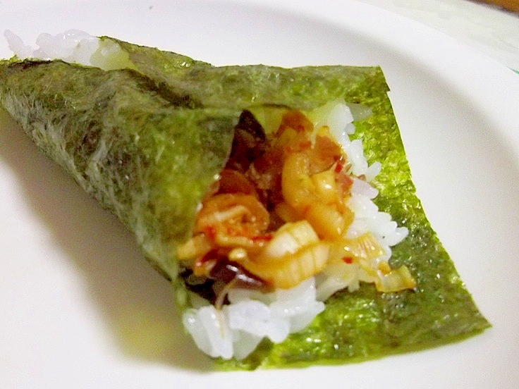 おつまみに♪一味ねぎおかかno手巻きすし