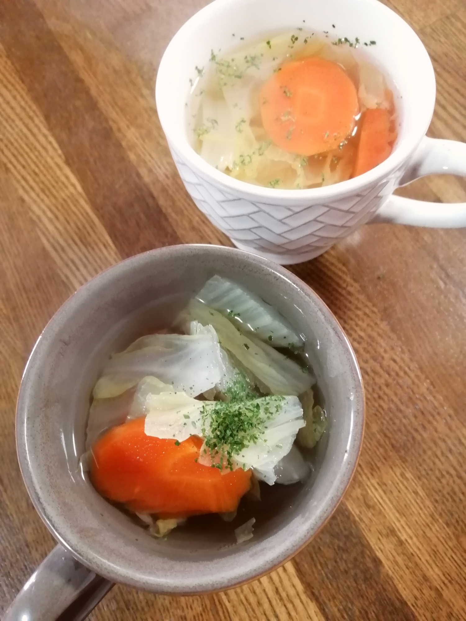 白菜の人参の和風スープ