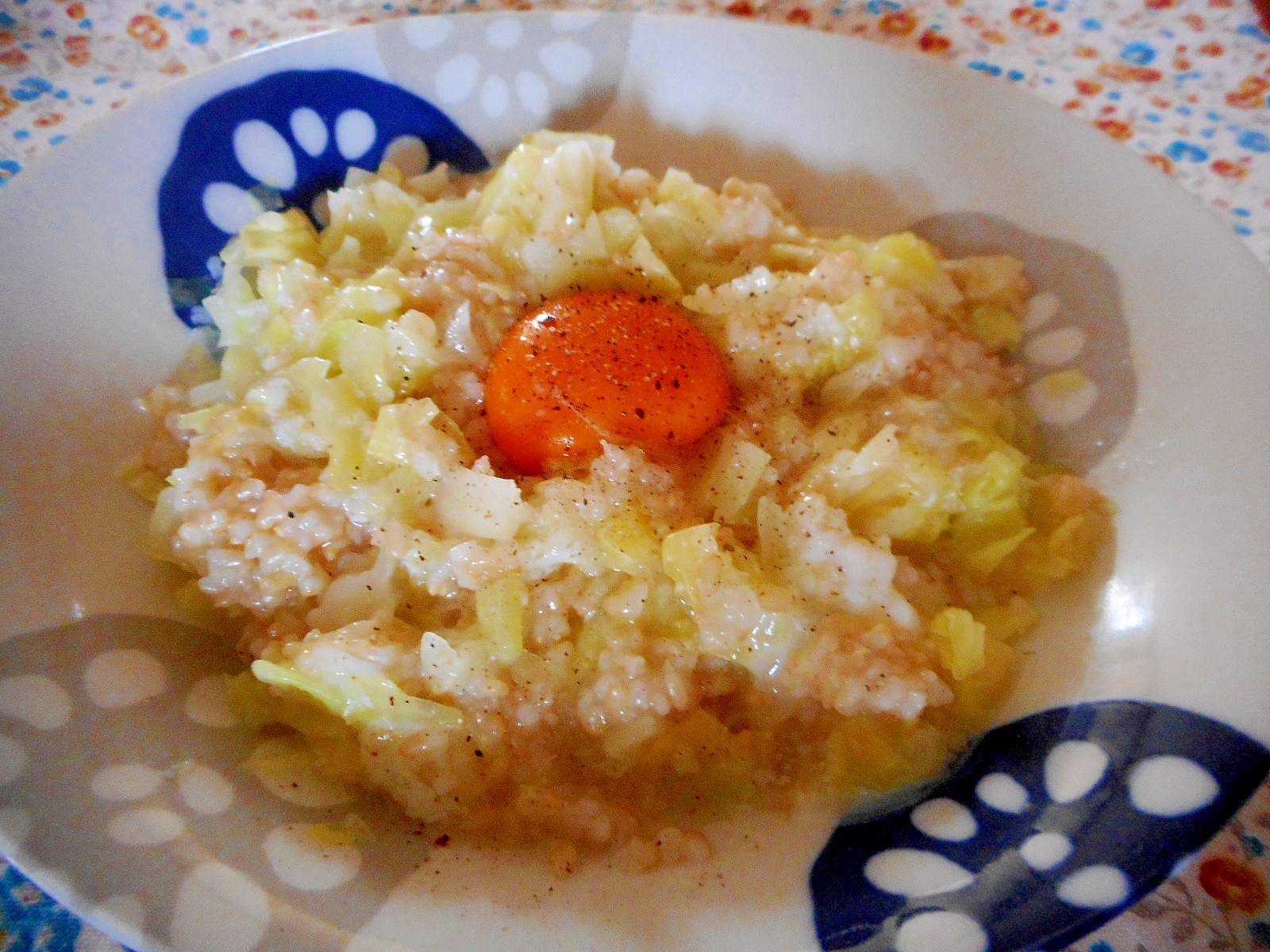 キャベツと卵の玄米リゾット風