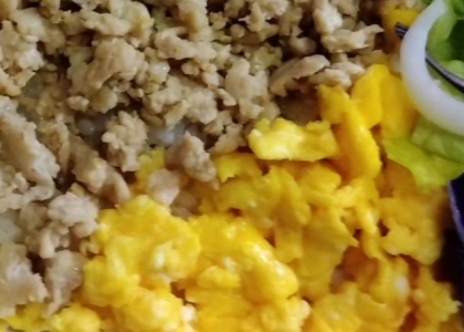 二色丼　鶏そぼろ　いりたまご