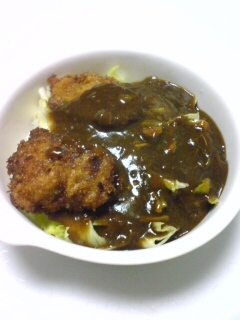 残ったカレーでremakeとんかつカレー丼