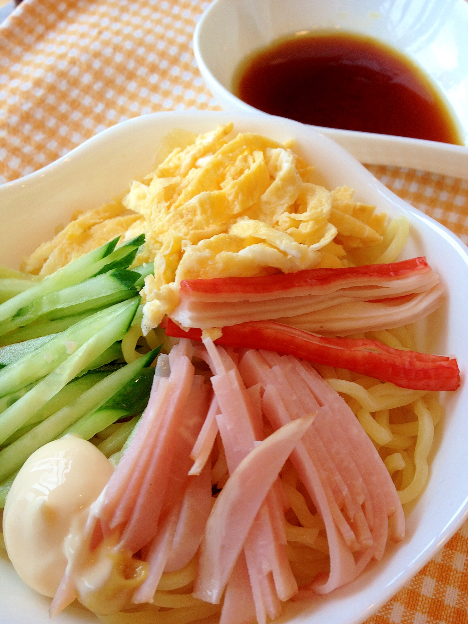 焼きそば麺で☆自家製タレの冷やし中華