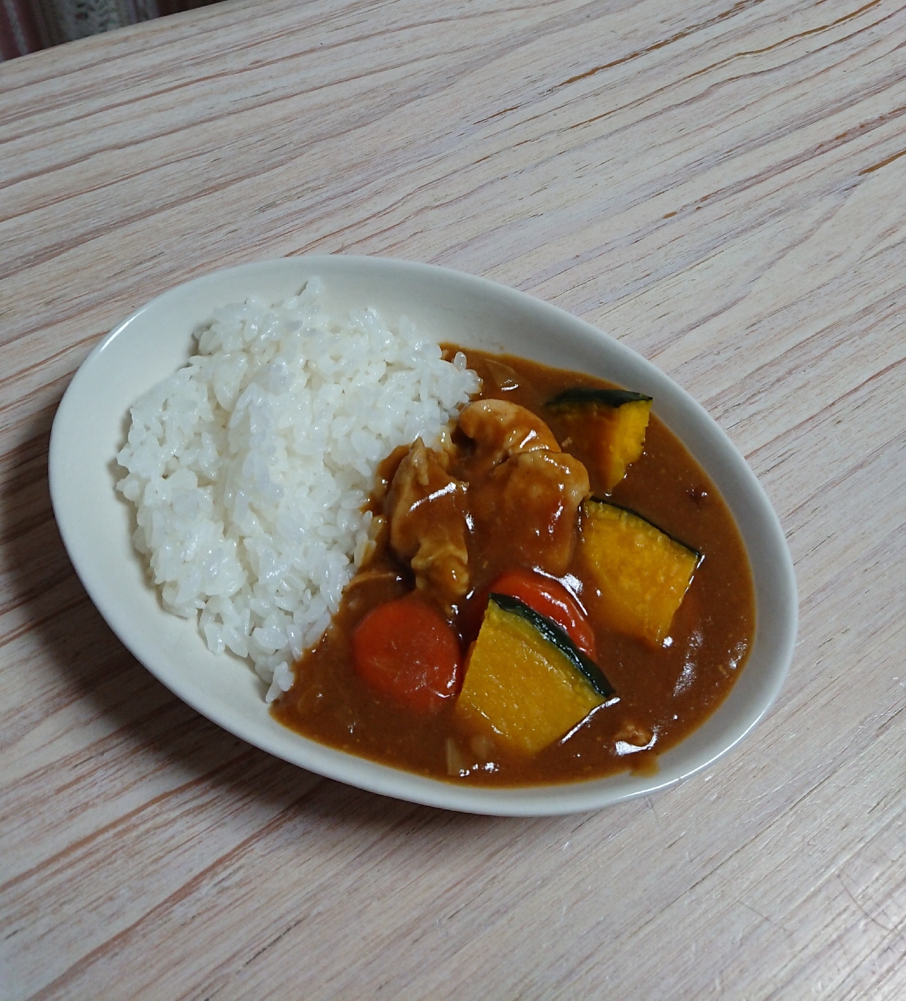 ホクホクかぼちゃとチキンのカレーライス♡