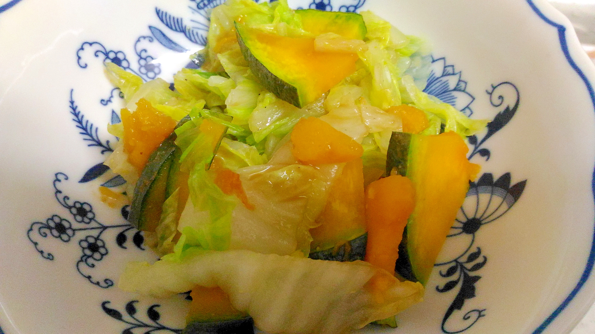 南瓜と白菜の辛子和え