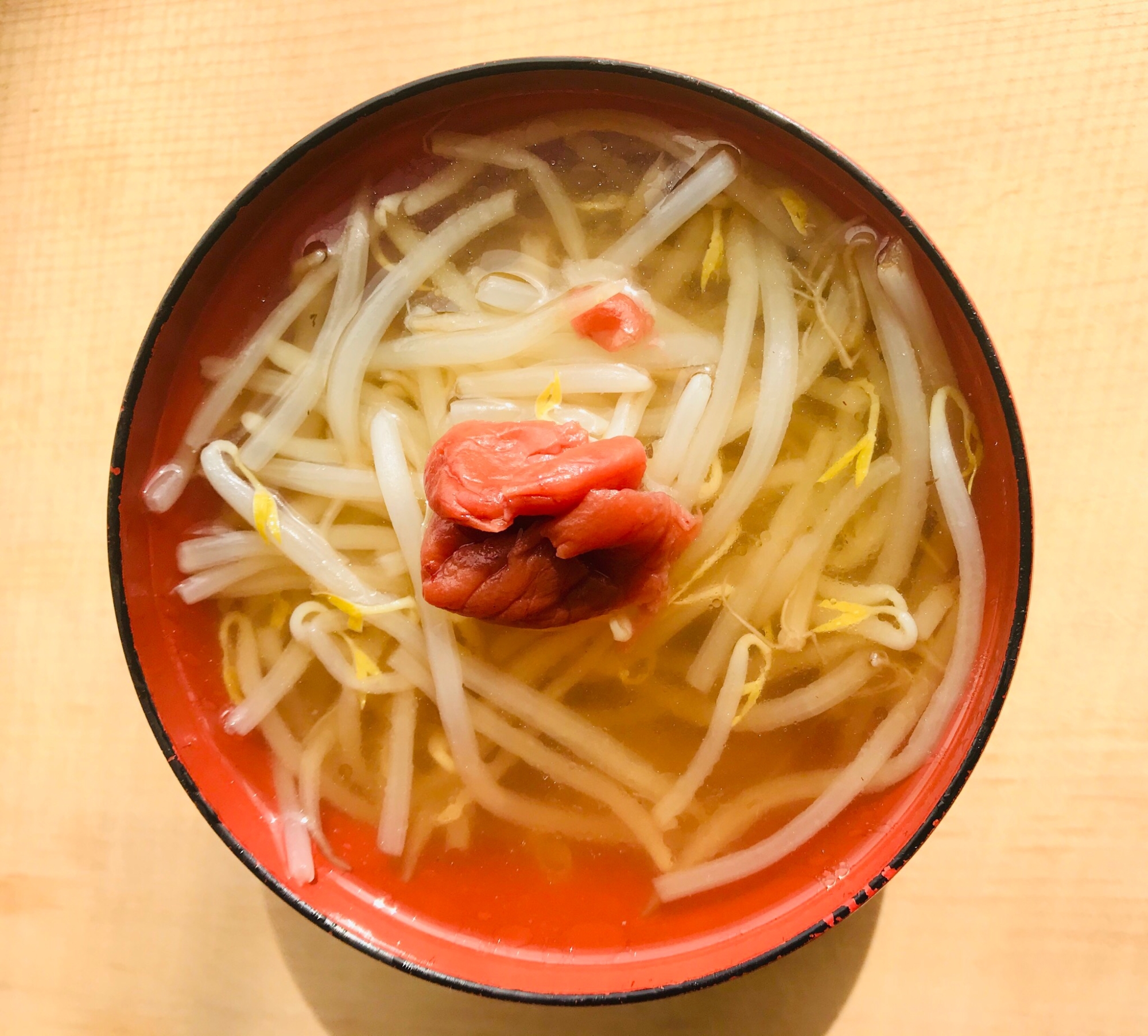 【最北レシピ】もやしと梅のサッパリ中華スープ