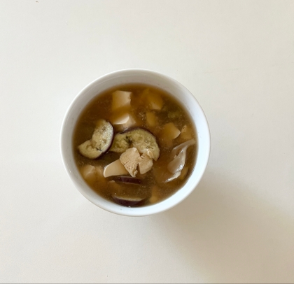 白なす春菊もやし味噌汁