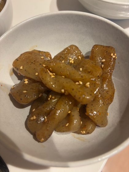 ねじり蒟蒻の照り焼き