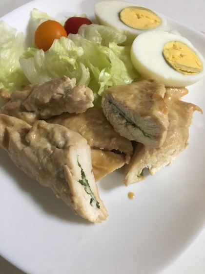 ボクサーも減量で食べる 鶏ささみで梅しそチーズ巻き レシピ 作り方 By Xguricox 楽天レシピ
