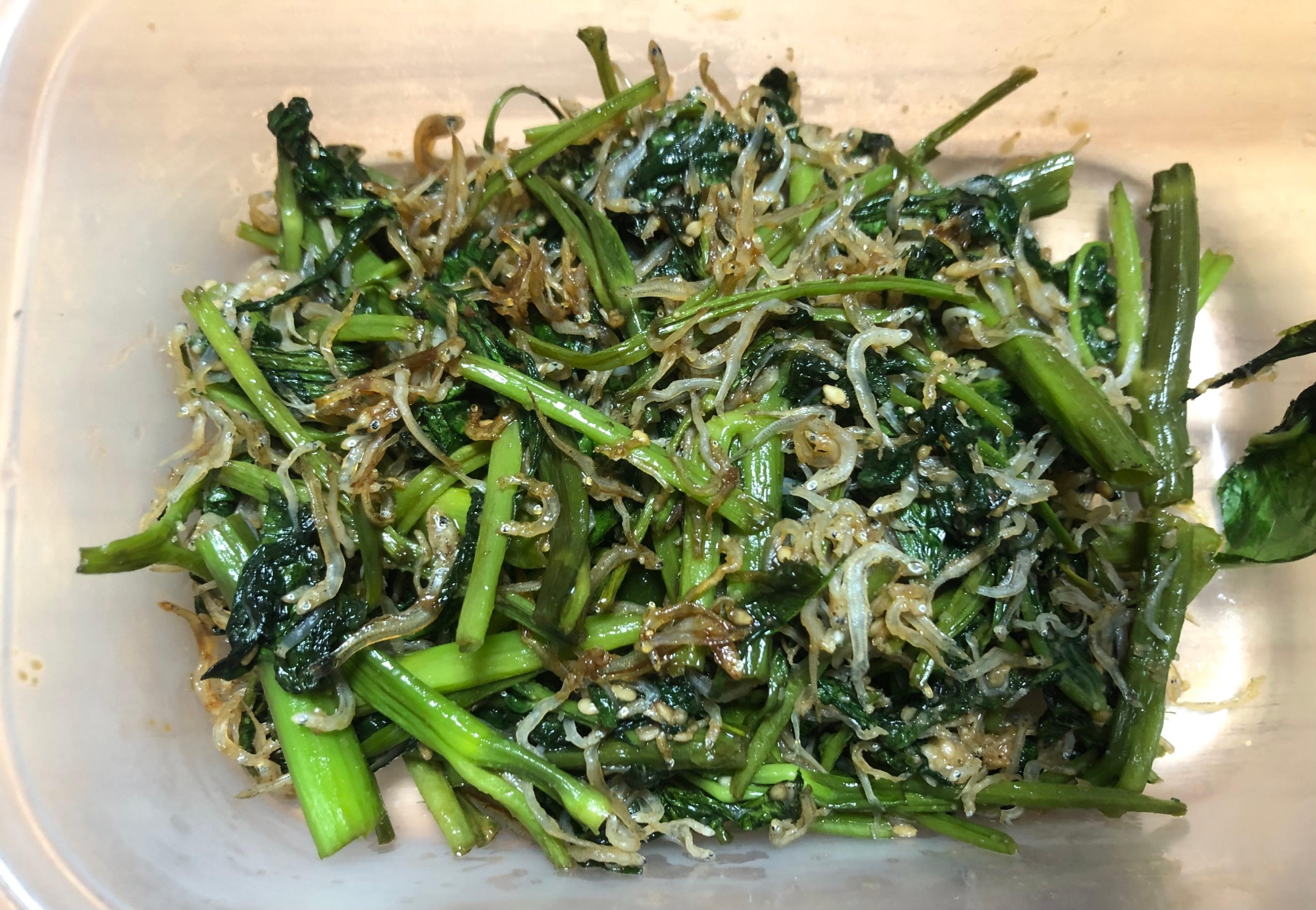 空芯菜とじゃこの常備菜