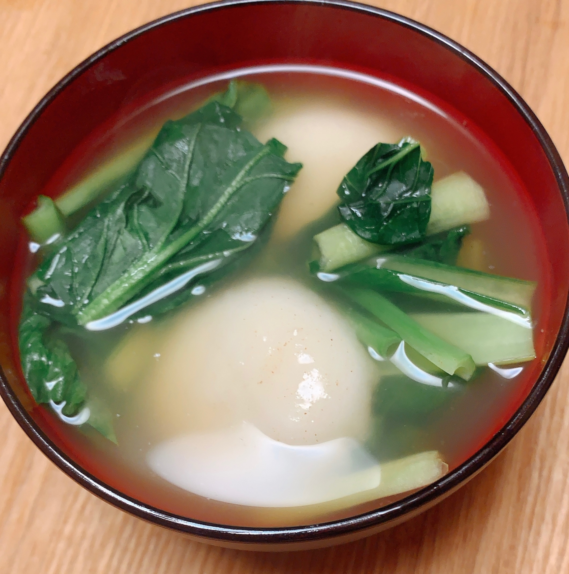 小松菜ミニ餅で作るお雑煮