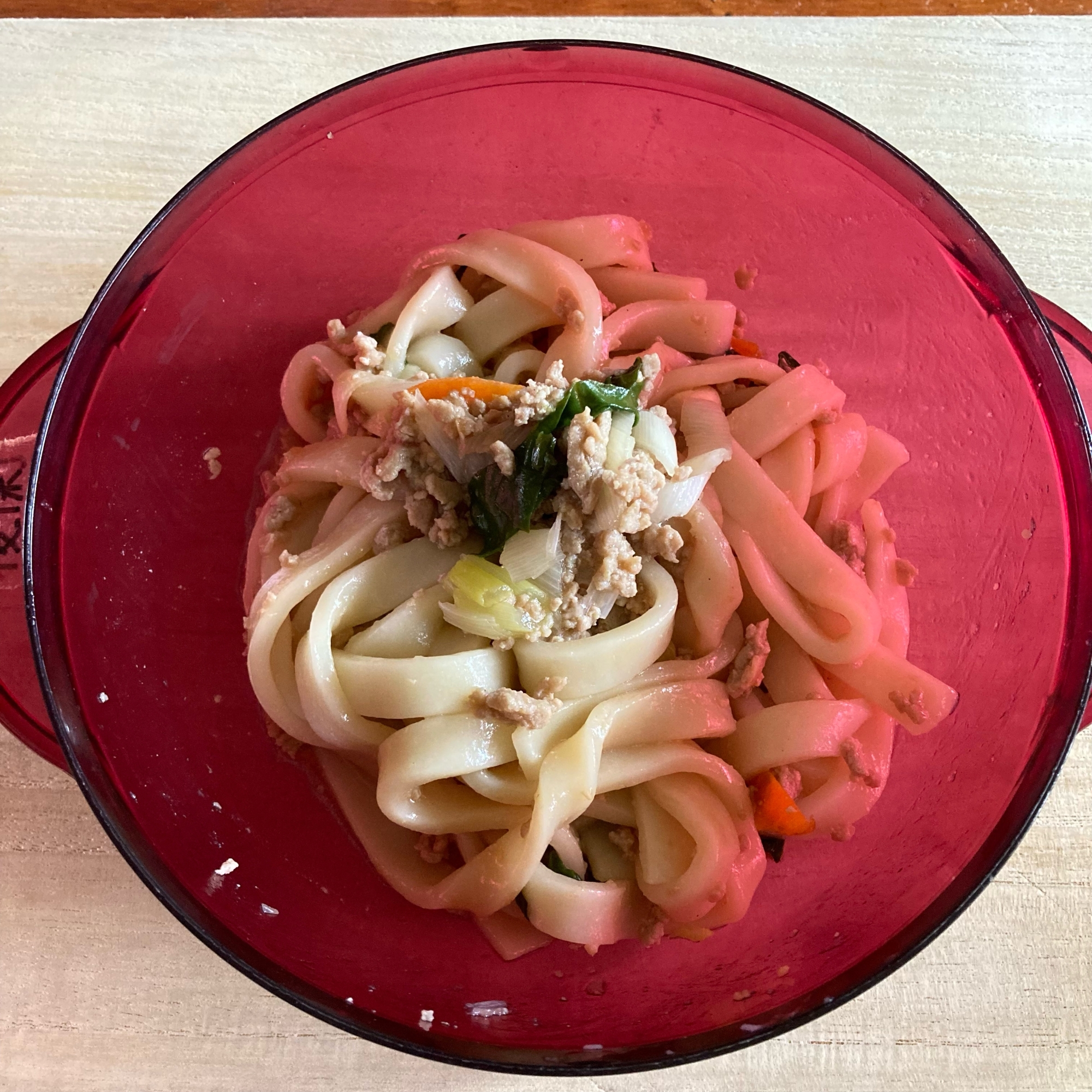 1人ご飯。電子レンジで《肉うどん》