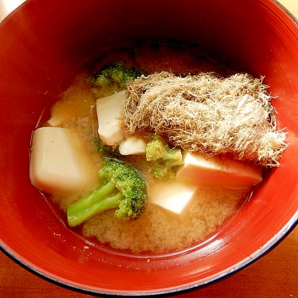 まな板なし５分減塩！？冷凍野菜を利用❤豆腐の味噌汁