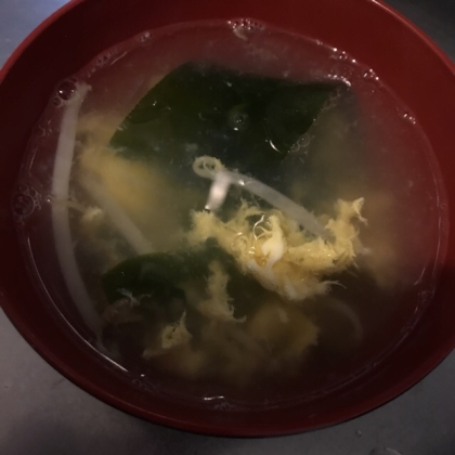 簡単♪中華風♪もやしとワカメの卵スープ