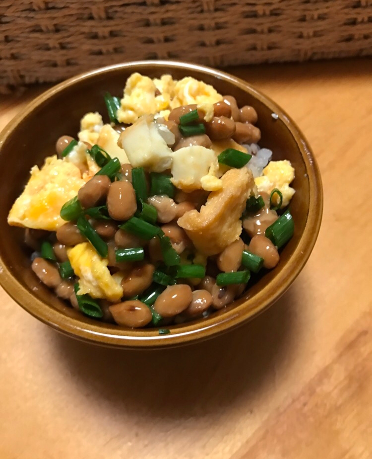 厚揚げ炒り卵の納豆ごはん レシピ 作り方 By ボンド子 楽天レシピ