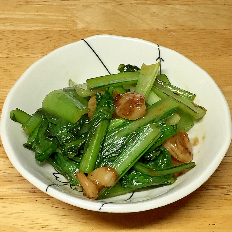 オイスターソース エビと小松菜の炒め物♪