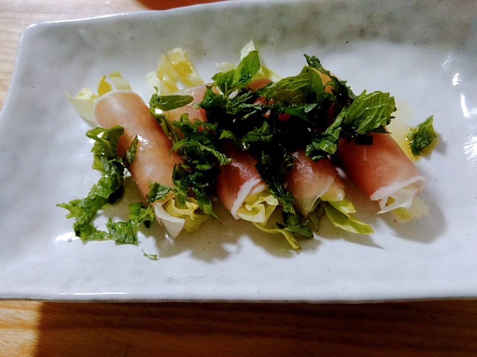 簡単おつまみ！生ハム野菜巻き