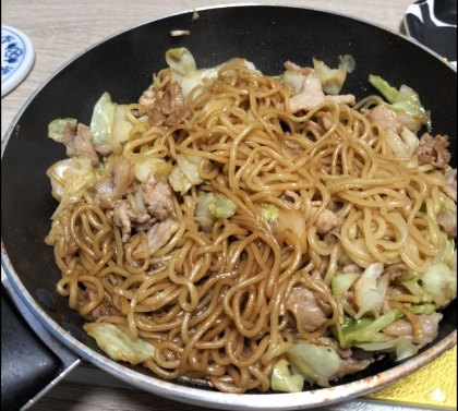 白菜で焼きそば