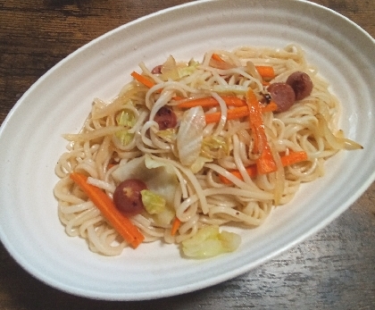 子供が喜ぶ！ウインナー入り焼きうどん