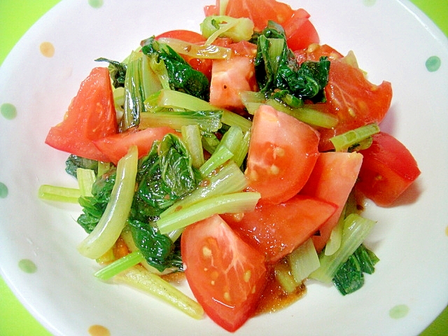 トマトと小松菜の和風サラダ レシピ 作り方 By Mint74 楽天レシピ