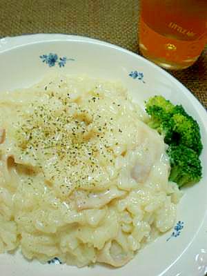 クリーミー豆乳リゾット☆残りご飯でパパッと簡単！