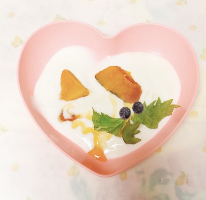 かぼちゃ小豆ブルーベリーヨーグルト♪