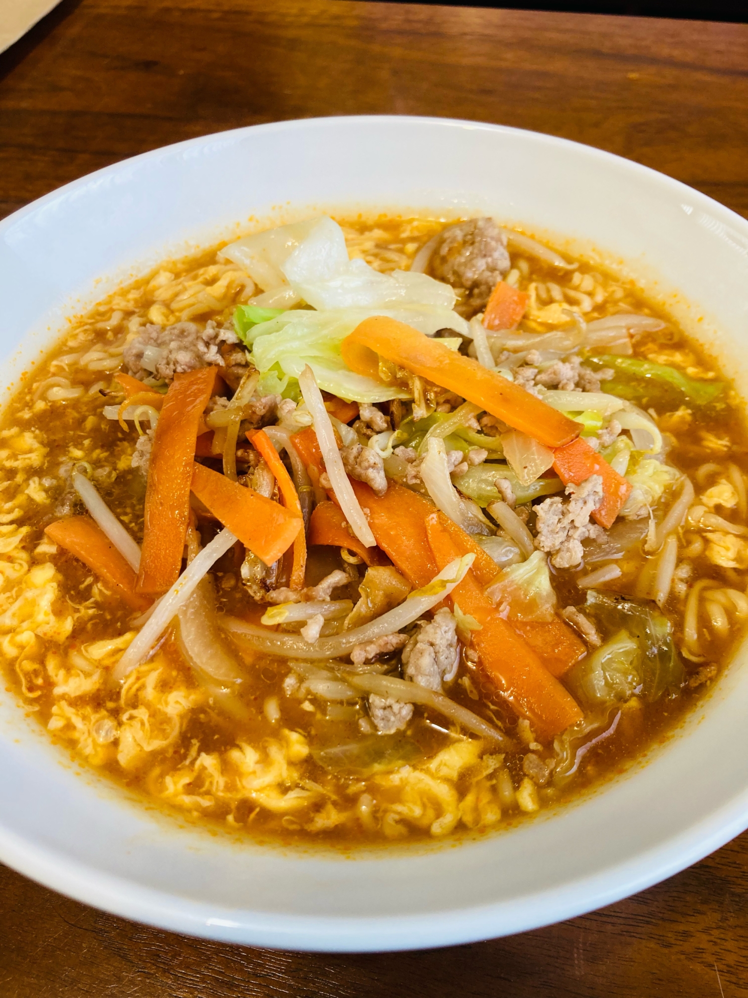 サッポロ一番の旨辛みそラーメンであんかけ辛麺！