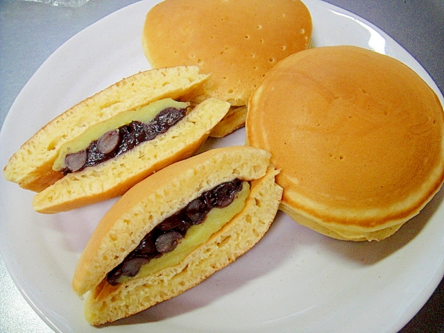 ホットケーキミックスでどら焼き（粒あん&芋あん）