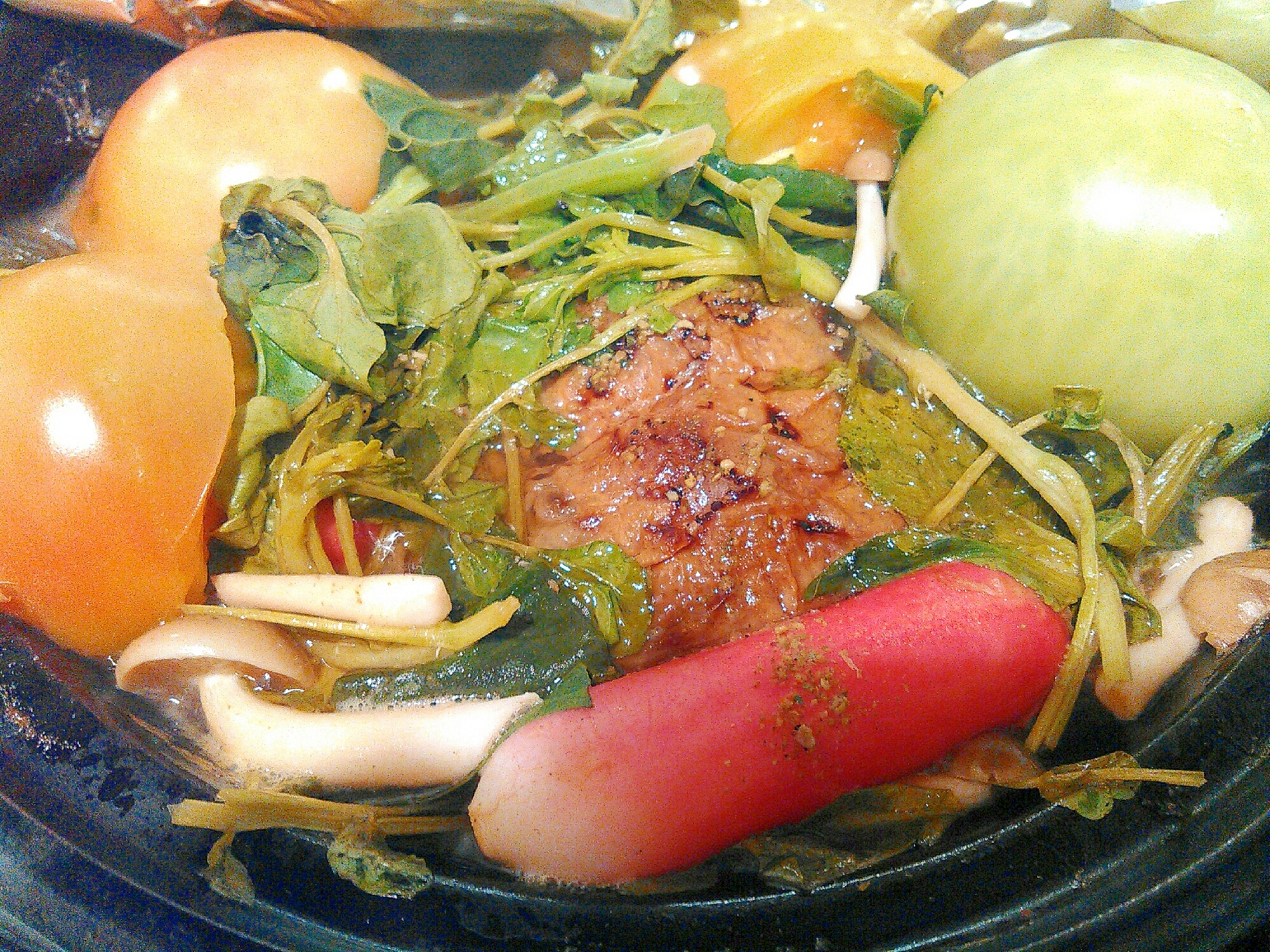 うなぎ蒲焼と洋野菜の蒸し焼き