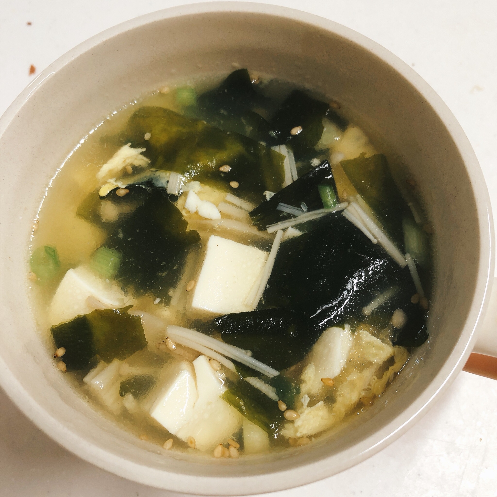 きのこと豆腐の中華スープ