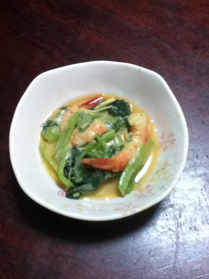 小松菜と海老の酢味噌和え