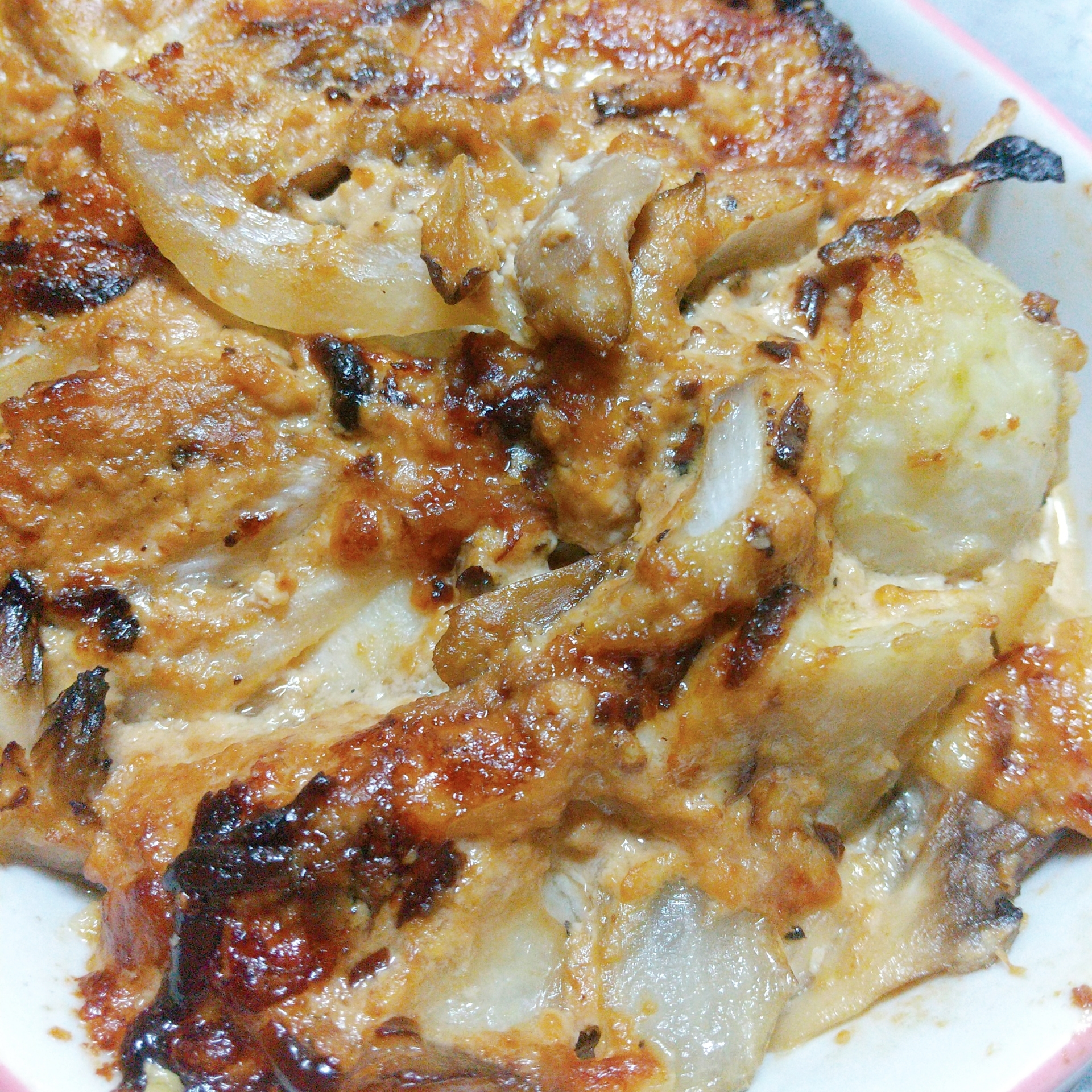 ホワイトソースなし。里芋と舞茸の和風グラタン♡