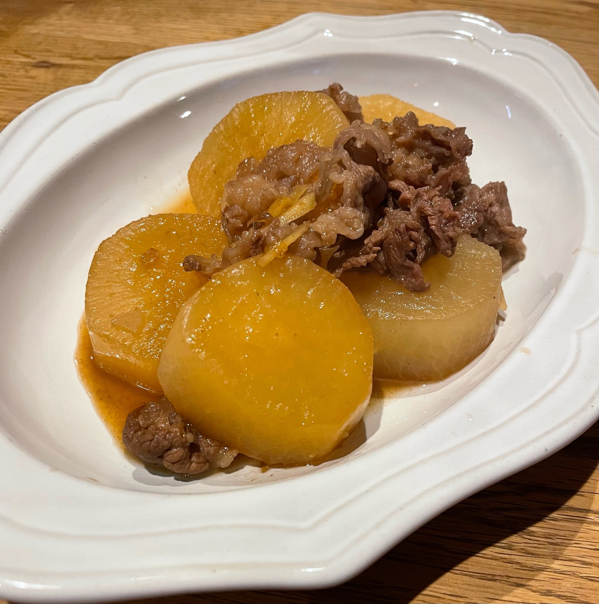 大根と牛細切れ肉のこっくり煮