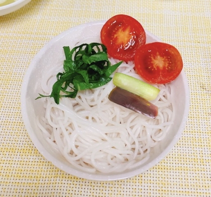 ナス 大葉 トマトのそうめん