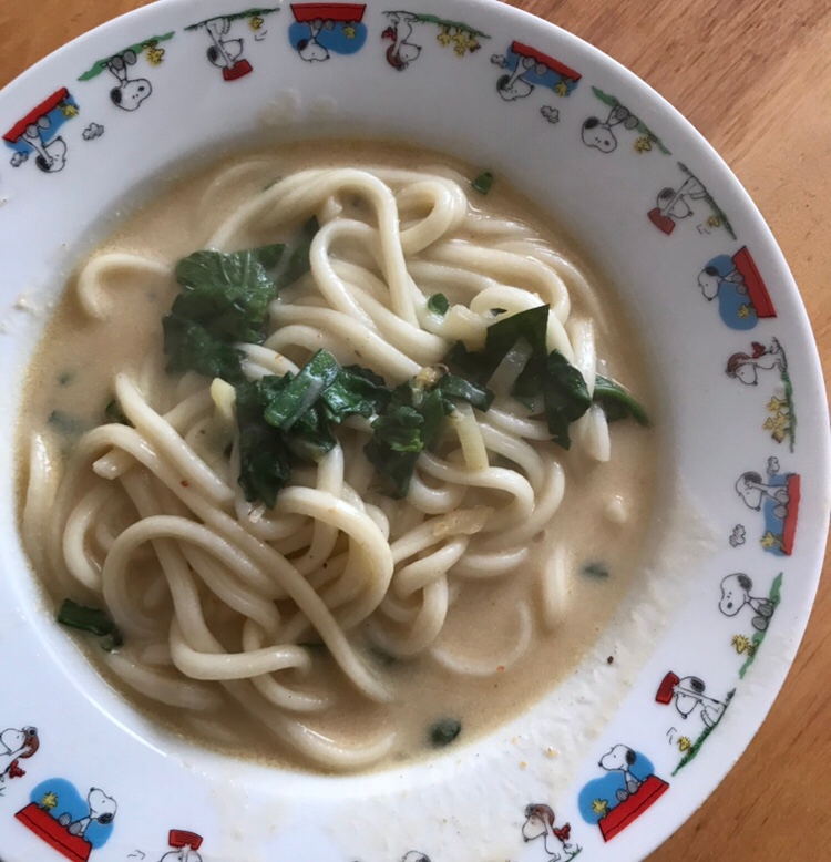 春菊の豆乳味噌スープうどん レシピ 作り方 By ボンド子 楽天レシピ